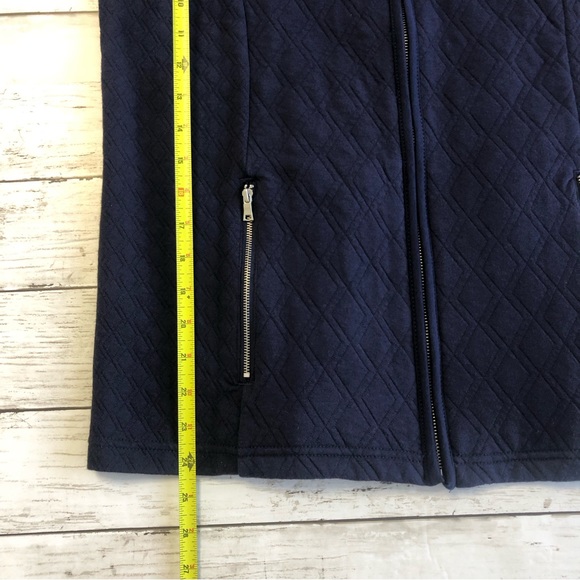 NEW! CROFT & BARROW Women’s Navy Mock Neck Sleeveless Full Zip Vest Sz L - Picture 12 of 13